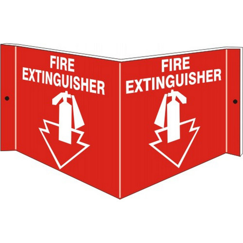 Safehouse Signs PWS-4 Fire Extinguisher With Red Arrow - Projecting Wall Sign, 6X12, Acrylic