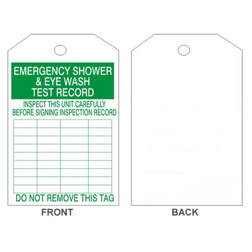 Safehouse Signs VT-201 Emergency Shower & Eye Wash Tags, 6X3, Rigid Vinyl