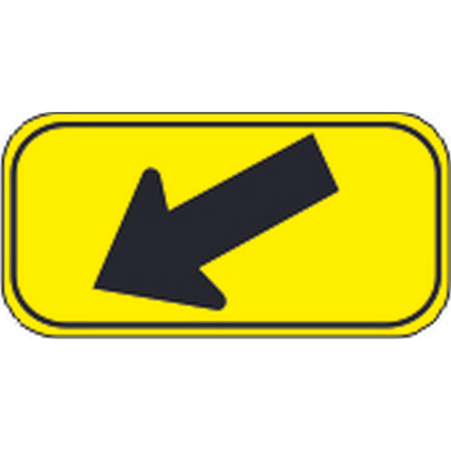 Safehouse Signs W16-7ADG14 Arrow Pointing Downward To  Left - School Zone Sign, 12X24, Aluminum (.080) Diamond Grade Reflective