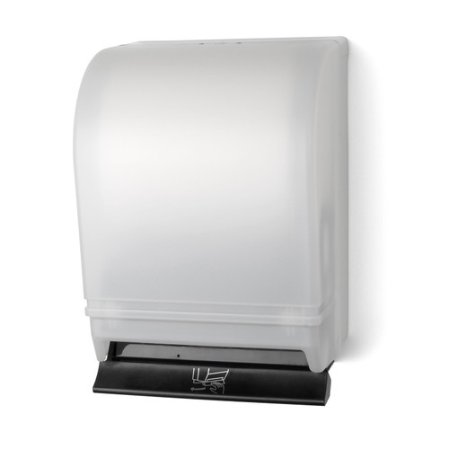 Palmer TD0215-03 Auto-Transfer Push Bar Roll Towel Dispenser White Translucent
