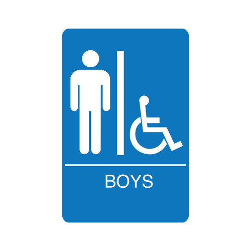 Palmer IS1007-15 Boys Accessible Restroom Sign Blue