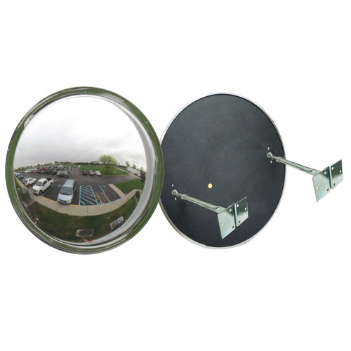 Se-Kure SEKDCVO-42T-8DP-PB 42" Wide View Domevex Mirror with 180 degree view for blind spots for exterior applications
