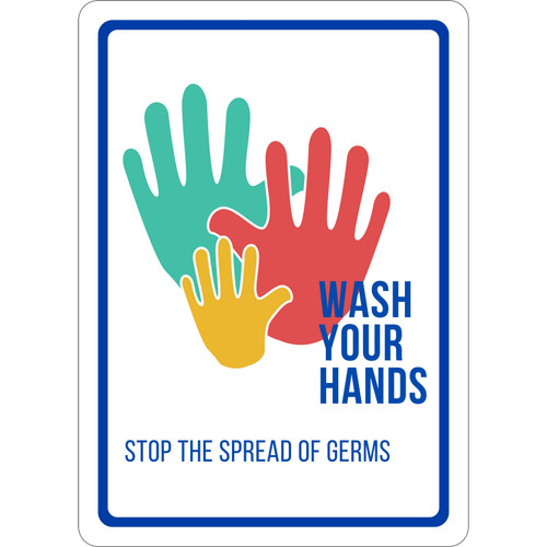 Safehouse Signs GV-33334 Adhesive Vinyl, 10X14, Wash Your Hands  Germ And Virus Prevention Sign