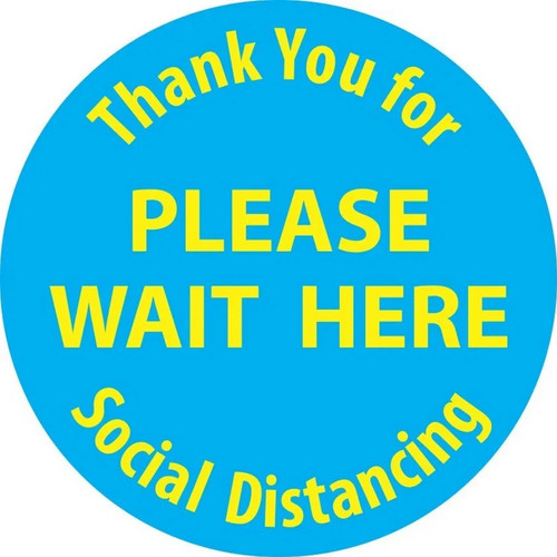 Safehouse Signs PFFSPWH Please Wait Here PeopleFlow Social Distancing Anti-Slip FlexiStick Floor Decal