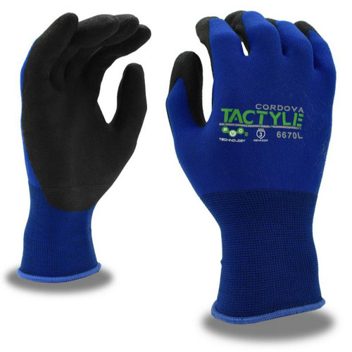 Cordova 6670 Tactyle, Machine Knit, PVO2, ANSI A1 Gloves