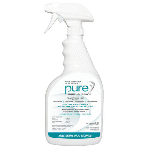 Pure 910353 F4320217 Hard Surface Disinfectant and Food Contact Surface Sanitizer, 32 oz, 12/Case