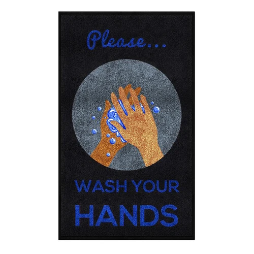 M+A Matting 3017349 Please Wash Your Hands Mat, 3'X5'