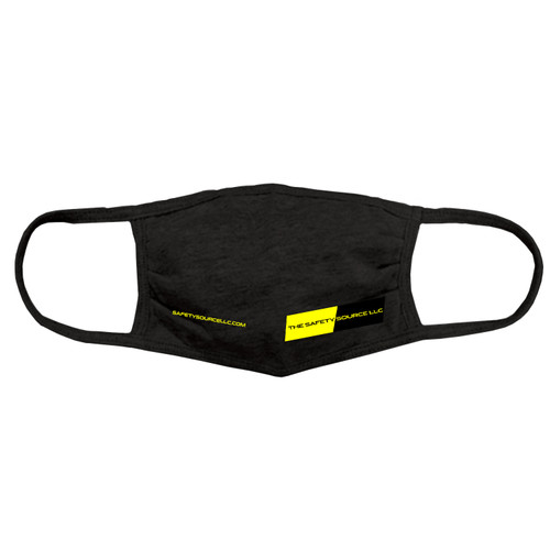 Duck Co MASK-BLACK-ADT-XL-SS-Logo Black Cotton Mask, 3 Layer, Individually Bagged w/Safety Source Logo