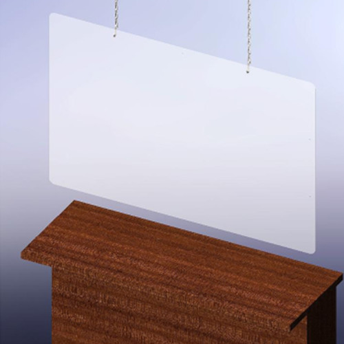 Rack'EM 3104 Hanging Acrylic Sneeze Guard, 48" X 32", Horizontal