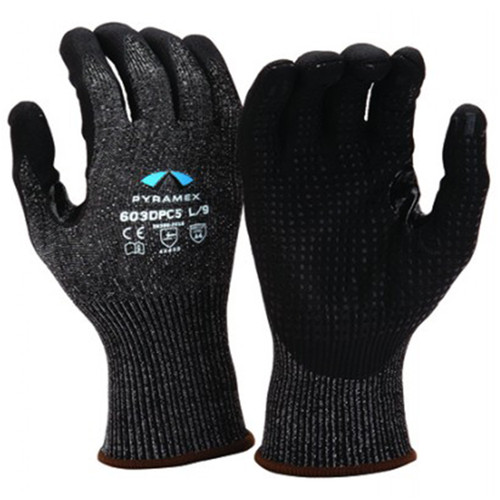 Pyramex Safety GL603DPC5 Micro-Foam Nitrile Gloves, Cut Level A5