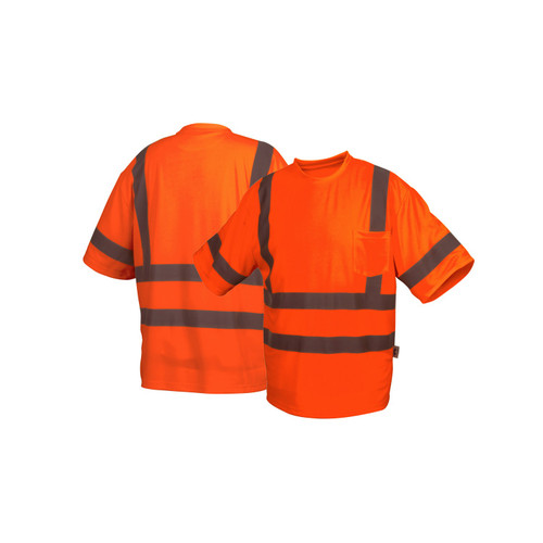 Pyramex PYRRTS3420M Class 3 Heat Sealed Short Sleeve T-Shirt In Hi Vis Orange