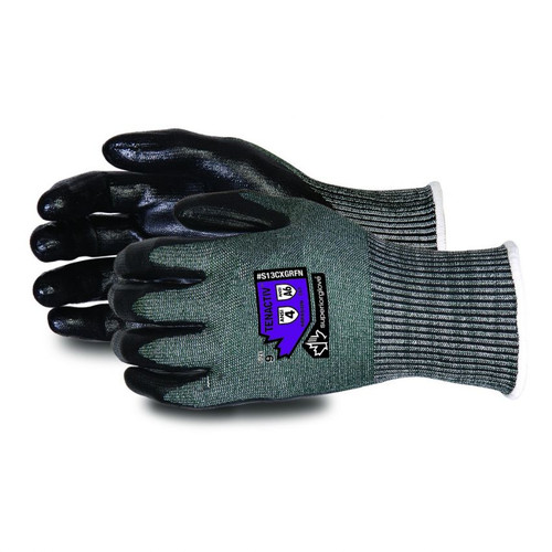 Superior Glove S13CXGRFN TenActiv Glove, 13ga Knit Blended HPPE & Steel, Foam Nitrile Palm, ANSI Cut Level A6