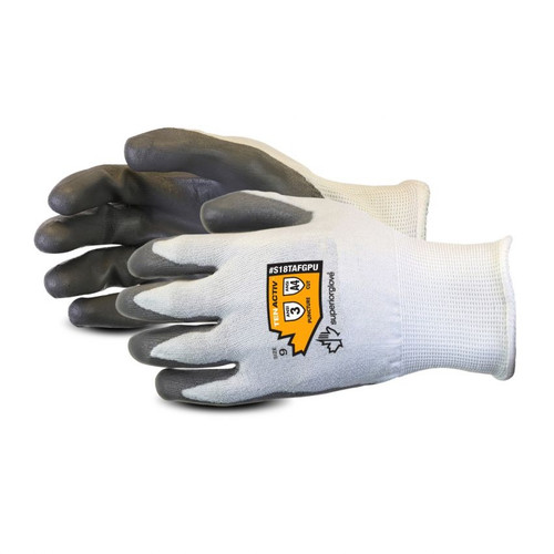 Superior Glove S18TAFGPU TenActiv Glove, Ultra Fine 18ga High Performance Fibers, Polyurethane Palm, ANSI Cut Level A4