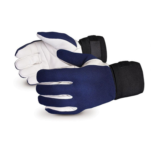 Superior Glove VIBGV Vibrastop Glove, Grain Goatskin Leather Palm Vibration Dampening, Wrist Support