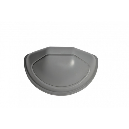Janico 1123-02GY Grey Half Round Garbage Can Lid with Spring Top