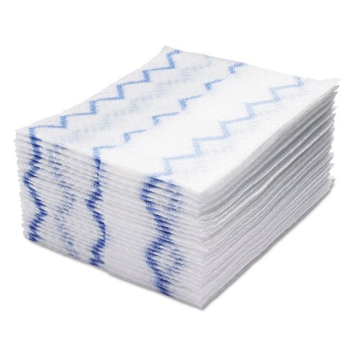 Rubbermaid Commercial HYGEN RCP2134282 HYGEN Disposable Microfiber Cleaning Cloths, White/Blue Stripes, 18 x 4.75, 50/Pack