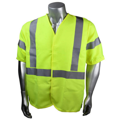 Radians SV92E-3VGS Custom Woven Modacrylic FR Class 3 Vest, Hi-Vis Green