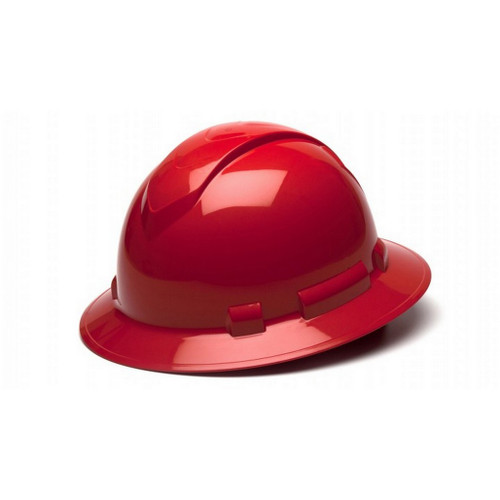Pyramex Safety HP56120 Ridgeline Full Brim 6 Point Ratchet Red Hard Hat