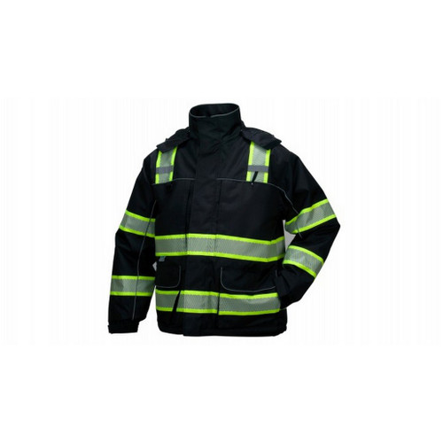 Pyramex Safety RPB3511 Black Parka With 2" Reflective Material ANSI Type R Class 1