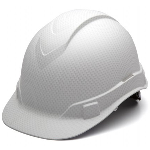 Pyramex Safety HP44116 Ridgeline Cap Style Matte White Graphite Pattern 4 Pt Ratchet Hard Hat