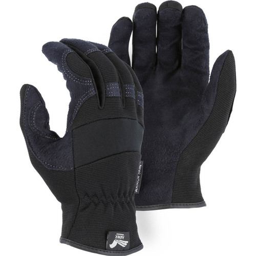 Majestic Glove 2136BK Armor Skin Mechanics Glove with Knit Back