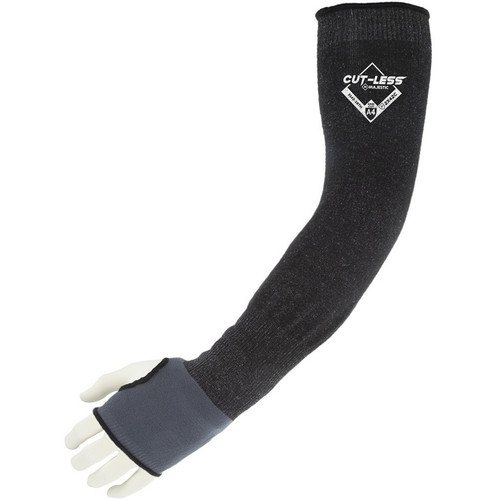 Majestic Glove 3142-18TH Tapered 18" Black Cut Resistant Sleeves made with KorPlex