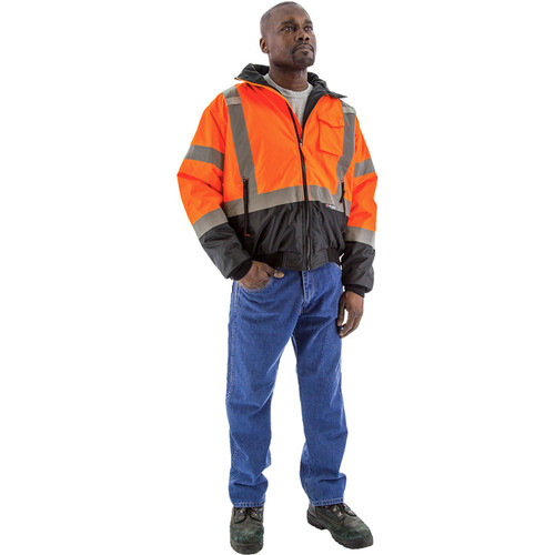 Majestic Glove 75-1314 Hi-Viz Waterproof Jacket with Quilted Liner, ANSI 3