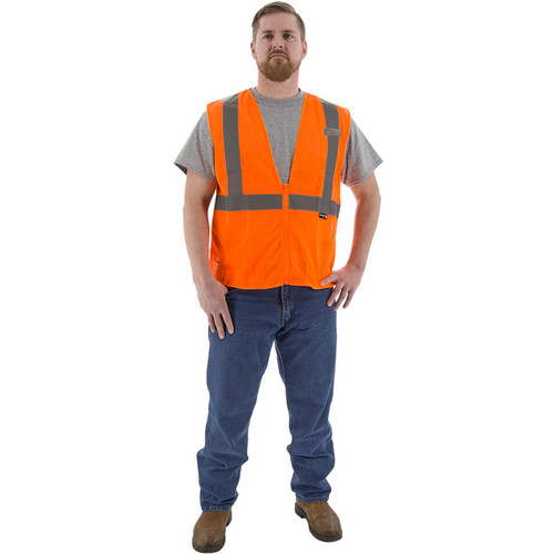 Majestic Glove 75-3202 Hi-Viz Mesh Vest, ANSI 2