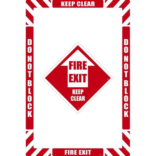 National Marker Company WFK08 36"X24" Textured Walk-On Fire Exit Floor Marking Kit