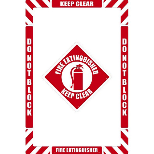 National Marker Company WFK07 36"X24" Textured Walk-On Fire Extinguisher Floor Marking Kit