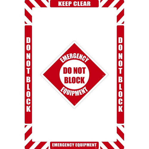 National Marker Company WFKSM09 36"X24" Smooth Walk-On Emergency Equipment Floor Marking Kit
