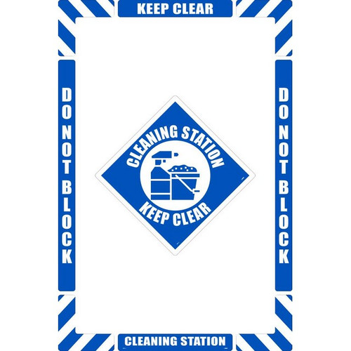 National Marker Company WFK11 36"X24" Textured Walk-On Cleaning Station Floor Marking Kit