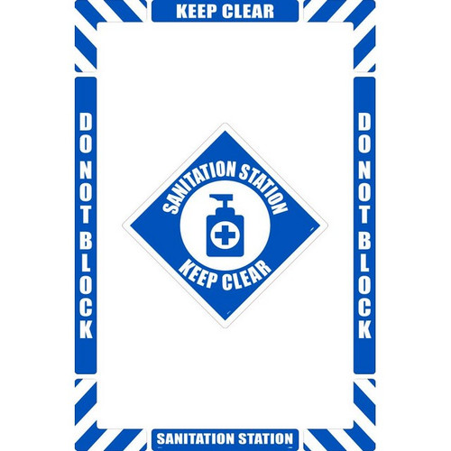 National Marker Company WFK12 36"X24" Textured Walk-On Sanitation Station Floor Marking Kit