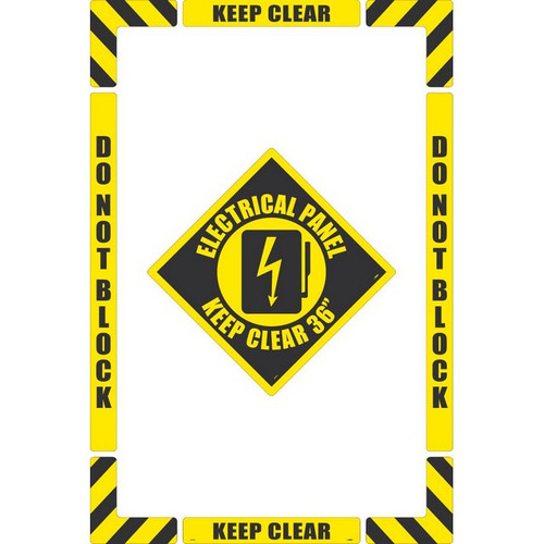 National Marker Company WFK05 36"X24" Textured Walk-On Electrical Panel Floor Marking Kit