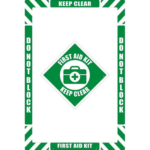 National Marker Company WFK04 36"X24" Textured Walk-On First Aid Floor Marking Kit