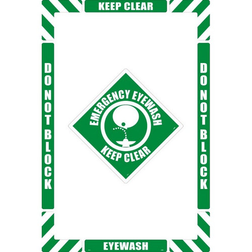 National Marker Company WFK01 36"X24" Textured Walk-On Eyewash Floor Marking Kit