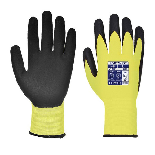 Portwest A625 Vis-Tex PU Cut Resistant Glove Yellow/Black