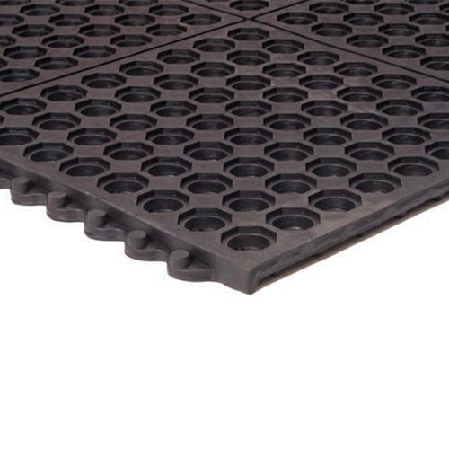 Apache Mills 39-078-0920-30000300 3' X 3' Performa 100N 5/8" Interlocking Drainage Anti Fatigue Mat Black