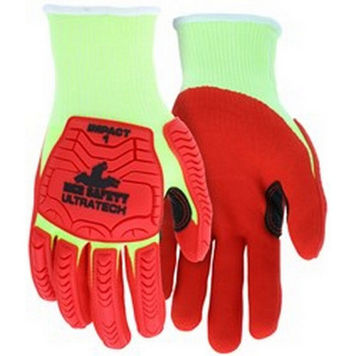 MCR Safety UT1953 UltraTech ANSI A4 Impact Level 1 Nitrile Foam Coated Mechanics Gloves