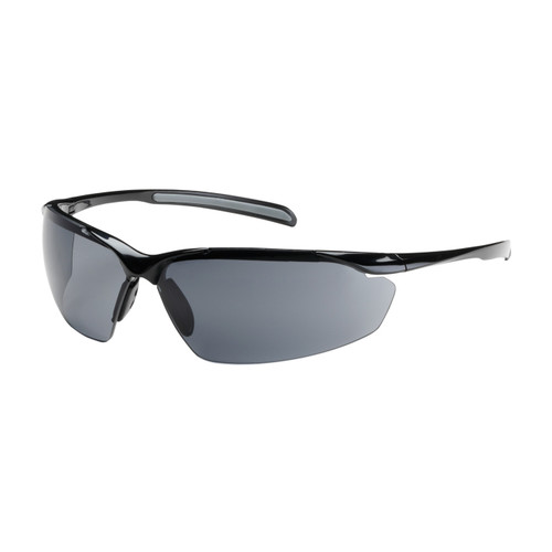 PIP 250-33-0021 Commander Semi-Rimless Safety Glasses with Gloss Black Frame, Gray Lens and Anti-Scratch / Anti-Fog Coating
