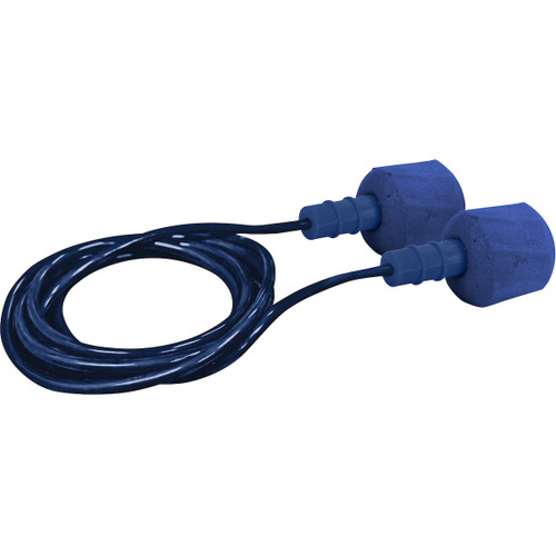 PIP 267-HPF610D EZ-Twist Metal Detectable Polyurethane Foam Corded Ear Plugs - 30 NRR