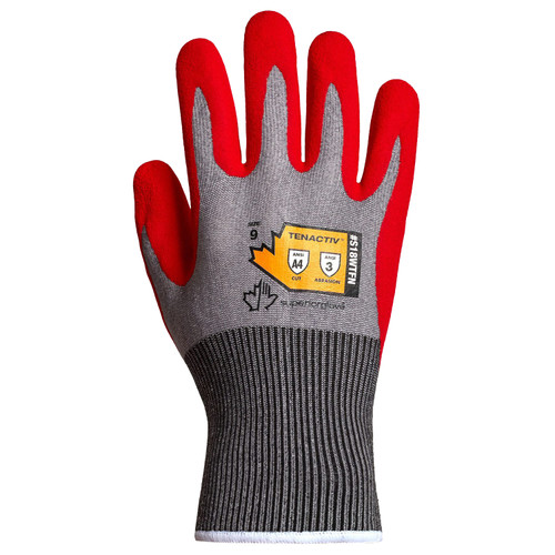 Superior Glove S18WTFN TenActiv 18-Gauge ANSI A4 Foam Nitrile Coated Waterproof Glove