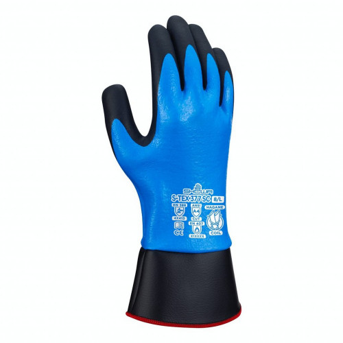 SHOWA S-TEX377SC Fully Foam Nitrile Coated Cut Resistant Gloves with Hagane Coil technology