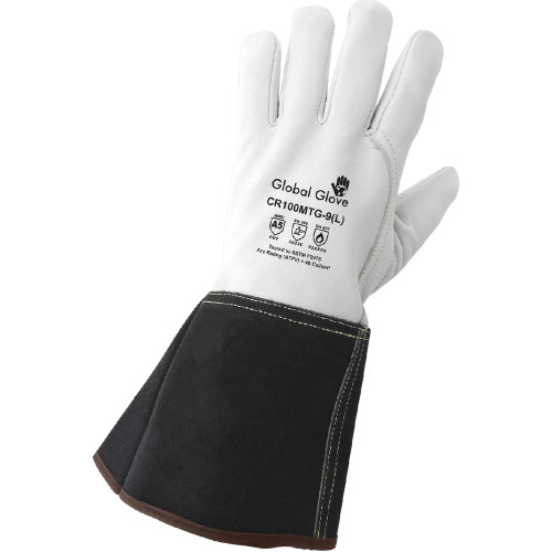 Global Glove CR100MTG Cut and Flame Resistant Premium Grain Goatskin Mig/Tig Welding Gloves