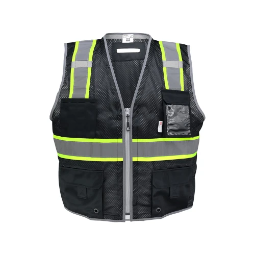 Global Glove GLO-067K-S FrogWear HV Black Enhanced Visibility Surveyors Safety Vest