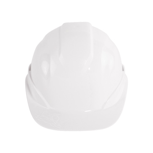 Global Glove HH-C1-W Bullhead Safety Head Protection White Unvented Cap Style Hard Hat With Six-Point Slide Lock Suspension
