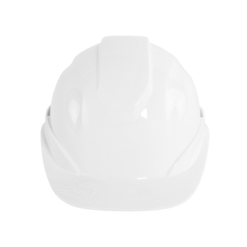 Global Glove HH-C2-W Bullhead Safety Head Protection White Unvented Cap Style Hard Hat With Six-Point Ratchet Suspension