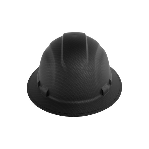 Global Glove HH-F1-C Bullhead Safety Head Protection Matte Black Graphite Unvented Full Brim Style Hard Hat With Six-Point Ratchet Suspension