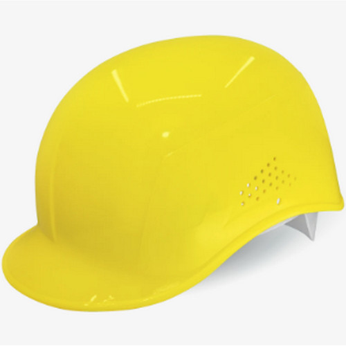 Global Glove HH-BC1-Y Bullhead Safety Head Protection Yellow Vented Bump Cap With Four-Point Slide Lock Suspension
