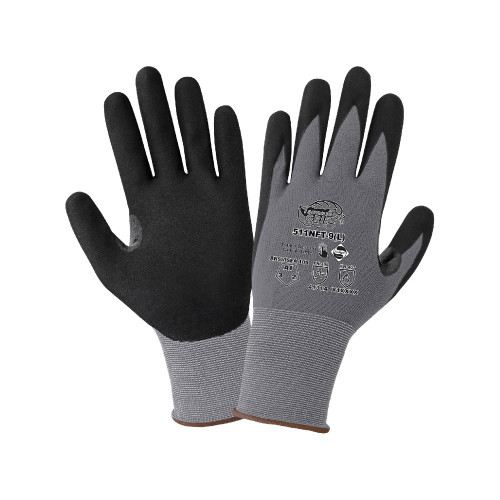 Global Glove 511NFT- Tsunami Grip General Purpose Touch Screen Gloves Coated with New Foam Technology Nitrile